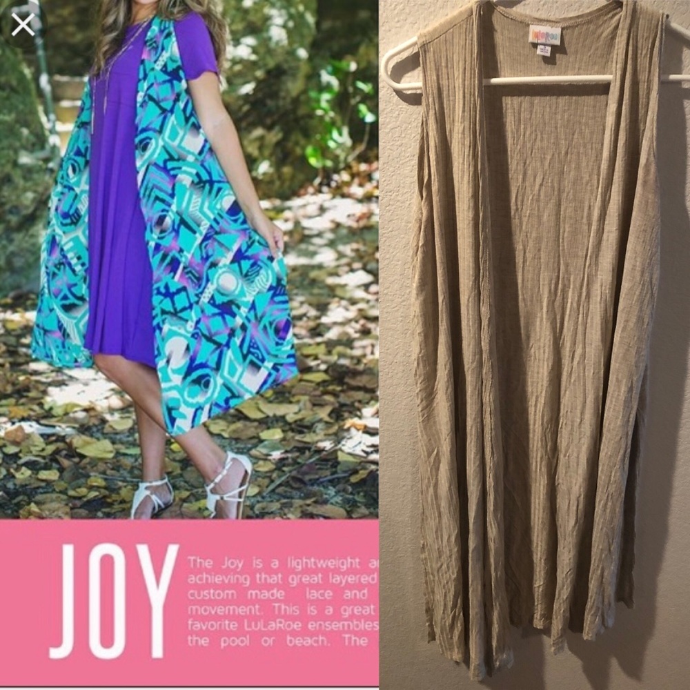 Lularoe Joy dark cream ribbed